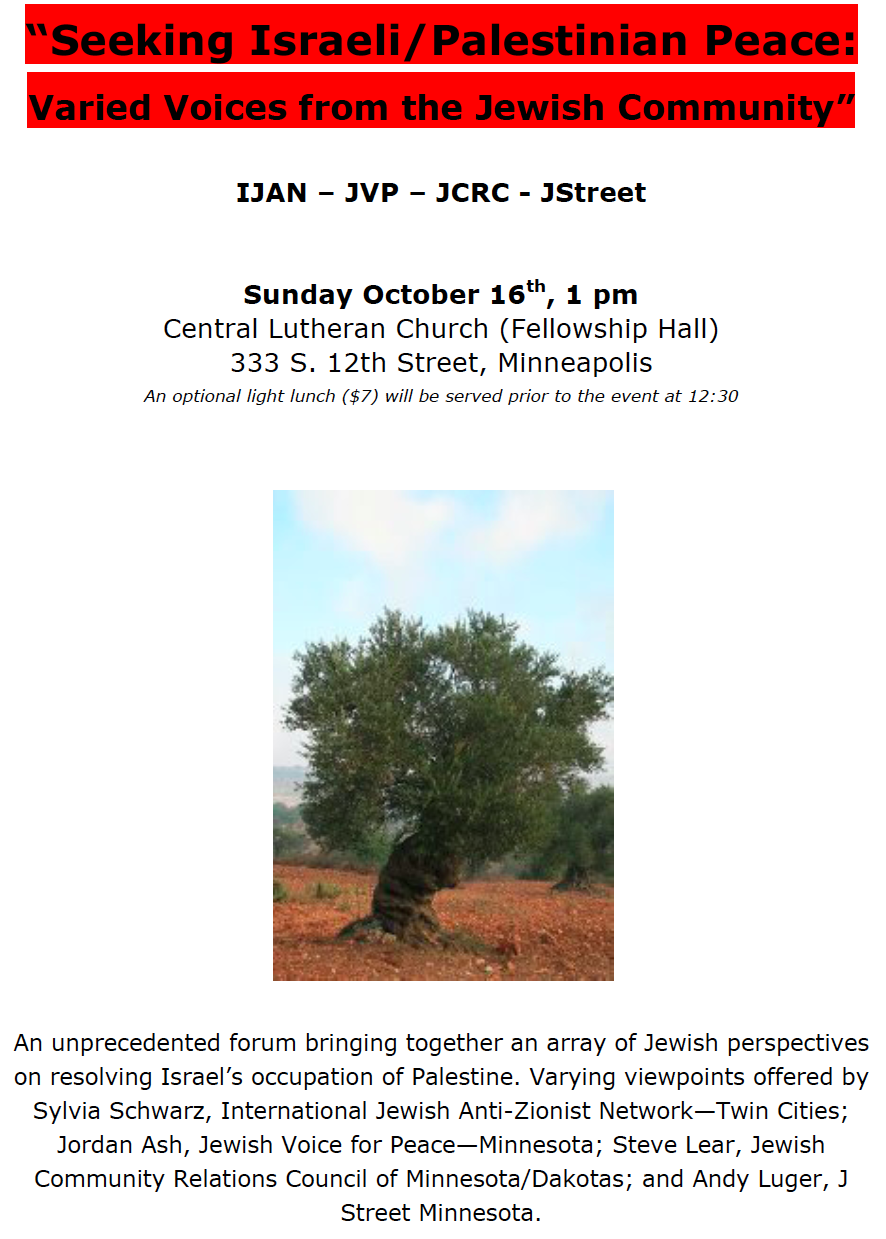 October 16 Forum of Voices from the Jewish Community